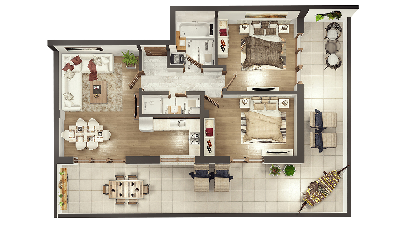 Penthouse LUX – trei camere cu terasă